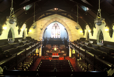 Fig. 1. Hamilton, St Paul's Presbyterian Church, interior from the east gallery.