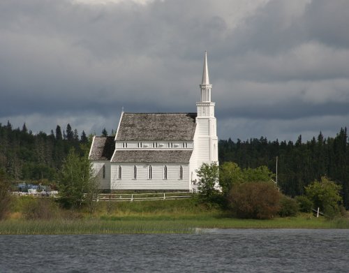 Fig. 14. Stanley Mission, SK, Holy Trinity Anglican Church, exterior.