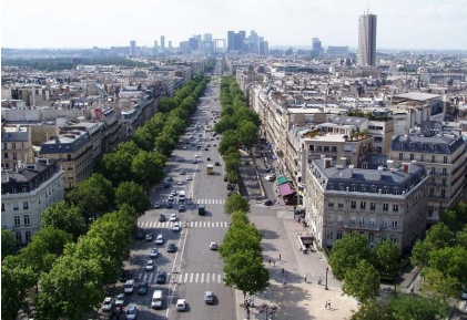 Paris is world famous for its boulevards, framed by Baron Haussmann's streetwalls (photo credit: Skyscraper Page)
