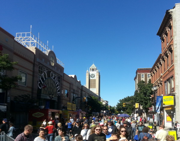 The crowds continued to build over the afternoon