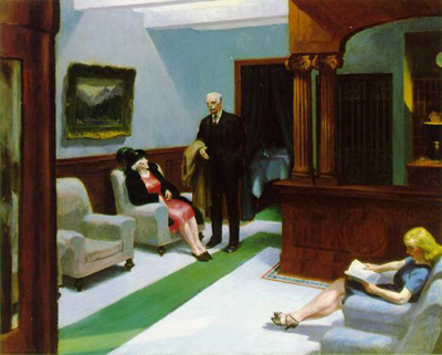Edward Hopper, Hotel Lobby 1943 (courtesy of artchive.com)