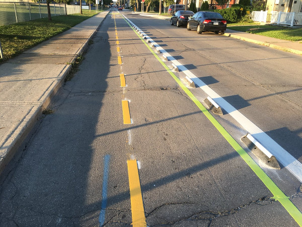 New two-way cycle track on John Street North (Image Credit: Jason Thorne)