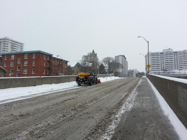 Truck plowing Hunter bike lanes (RTH file photo)