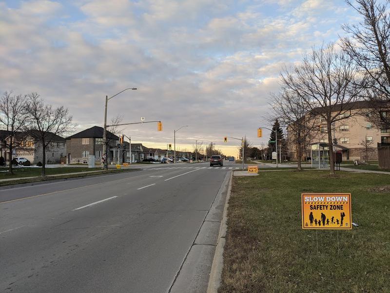 'Slow Down' signs posted on Upper Gage after the fatal collision