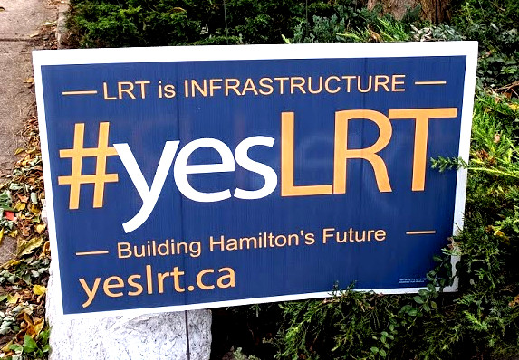 #yesLRT lawn sign