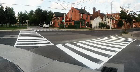 Zebra crossing at Cannon and Elgin (Image Credit: @fortelgin)