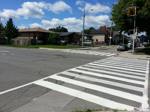 Zebra crossing at James North and Picton