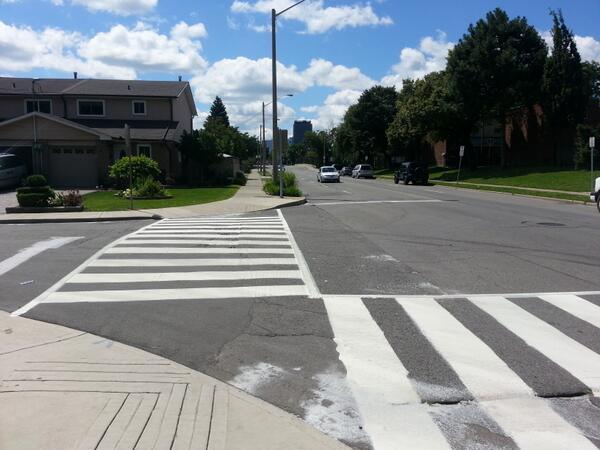 Zebra crossing at James North and Simcoe