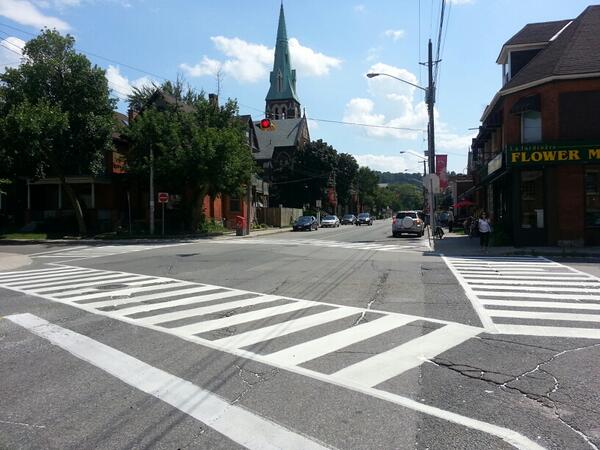 The recent addition of zebra-style crosswalks has improved walkability on Locke (RTH file photo)