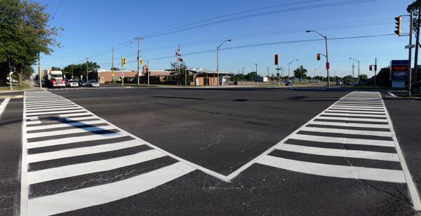 Zebra crossing at Mohawk and Upper Wentworth (Image Credit: City of Hamilton)