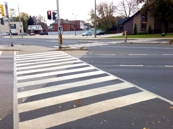 Zebra crossing closeup