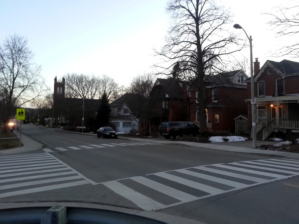 Zebra crosswalk at Sydenham and Alma (RTH file photo)